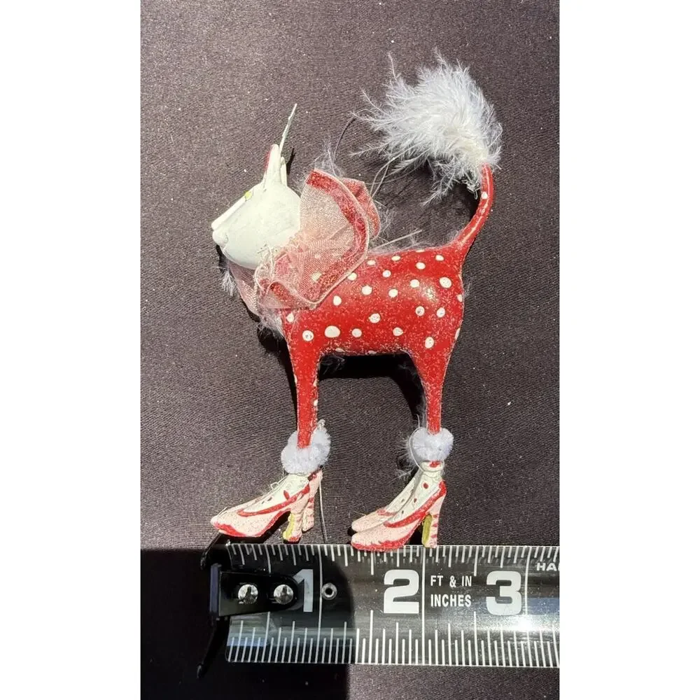 Patience Brewster Krinkles Red Polka Dot Cat Figure Department 56 -K1